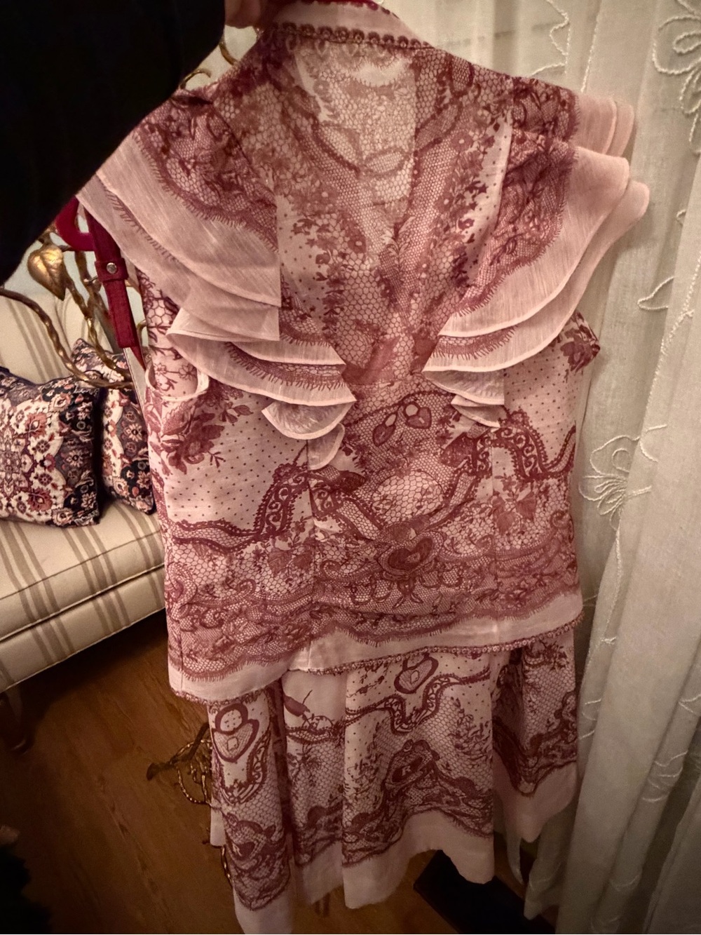 Pink Paisley Print Ruffled Dress - Picture 4 of 4